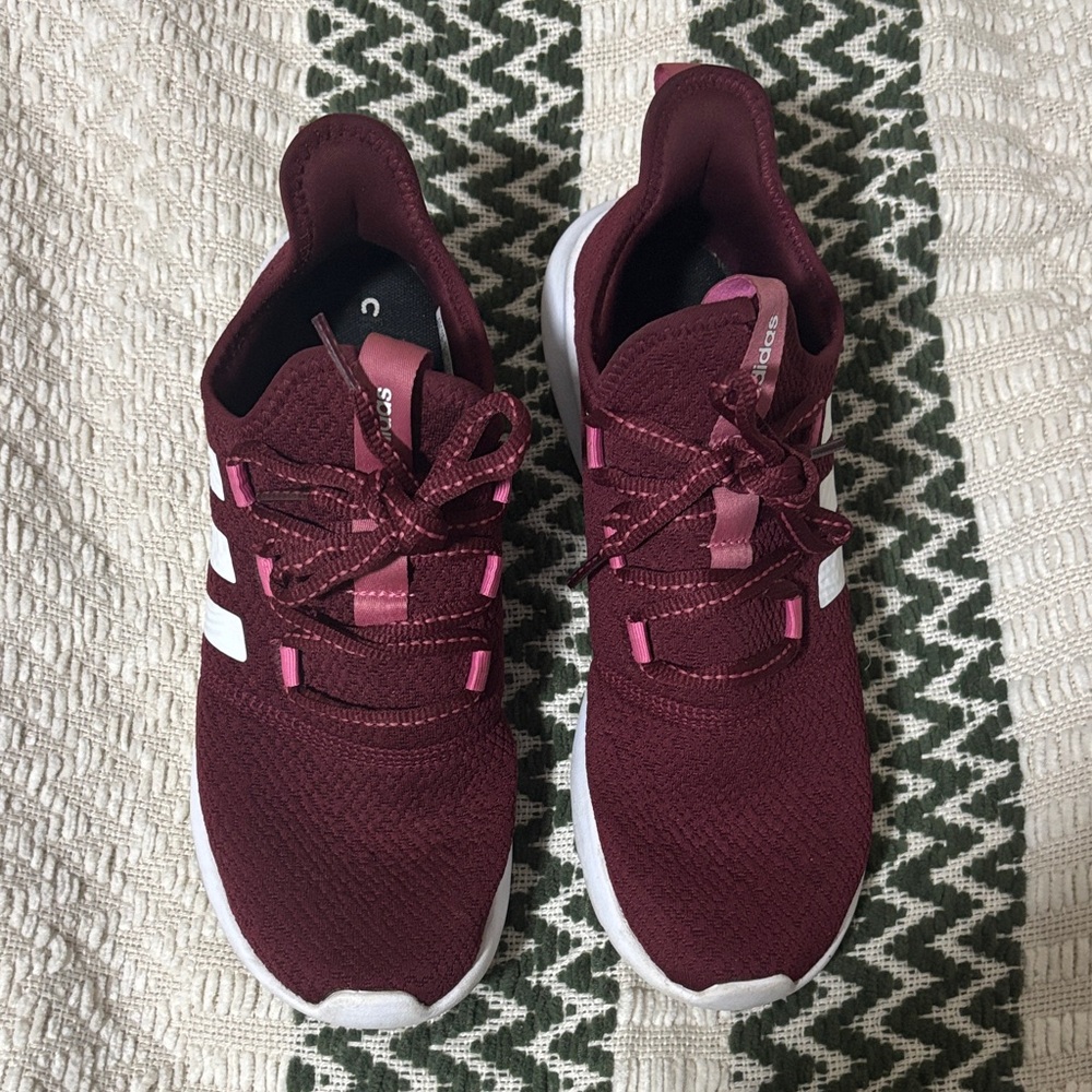 Adidas Women's Maroon and Pink Sneakers